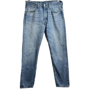 Levi's 501CT Mended High Rise Custom Tapered Blue Button Fly Denim Jeans 32